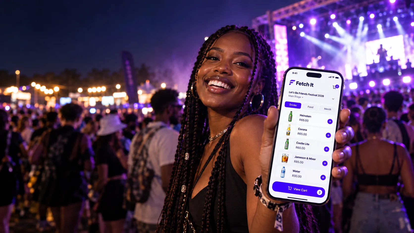Guest ordering drinks on a phone