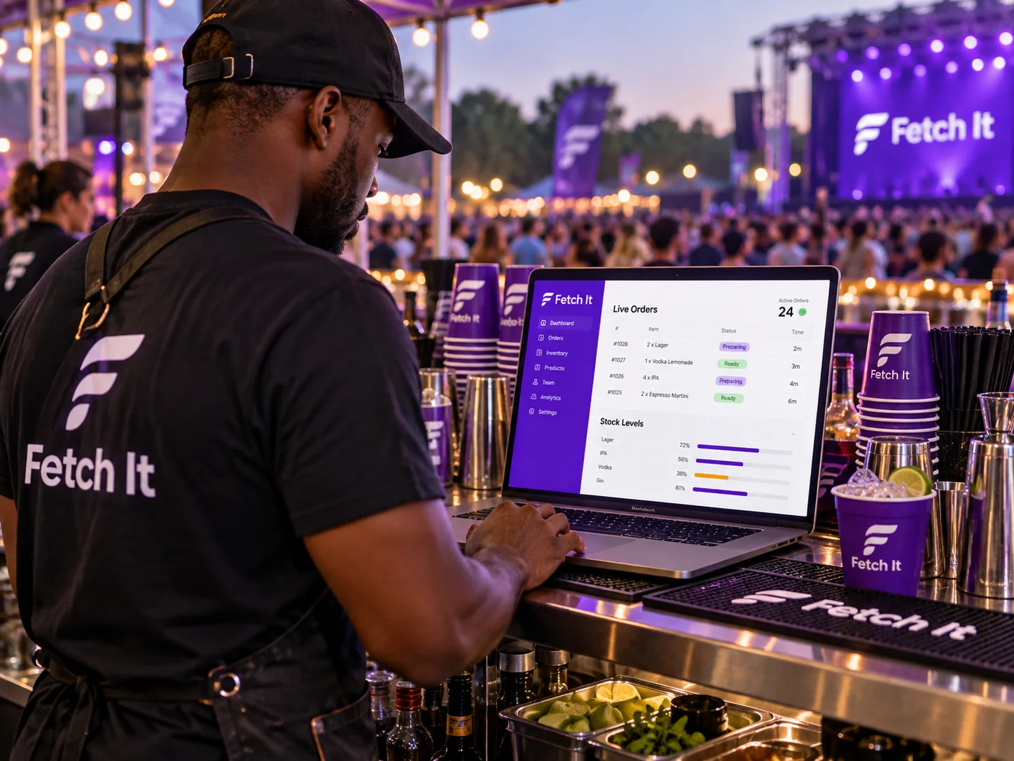 Fetch It operating during an event